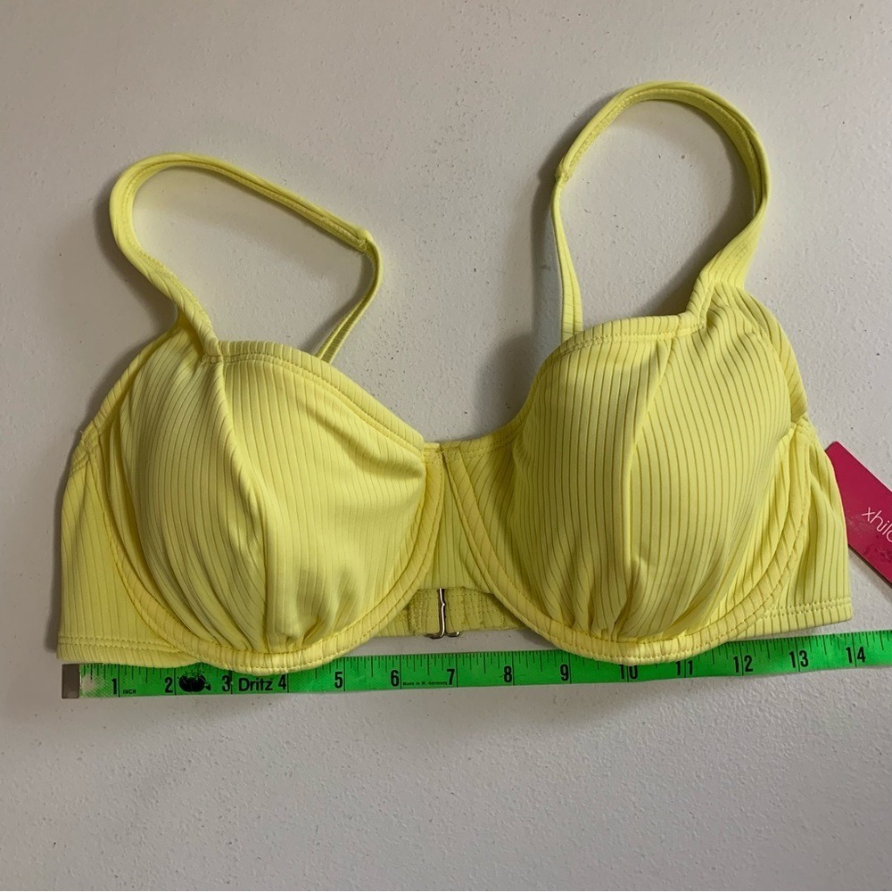 Xhilaration Bikini Set Size D/DD + XL Yellow Ribbed NWT - Picture 11 of 17